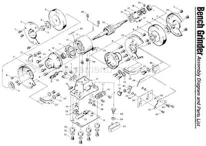 Unit Parts Diagram and Parts List for 319190450  Craftsman Bench Grinder