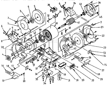 8-Inch Bench Grinder Diagram and Parts List for 319190630  Craftsman Bench Grinder