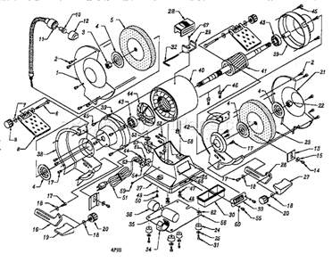 8" Bench Grinder Parts Li... Diagram and Parts List for 319211280  Craftsman Bench Grinder