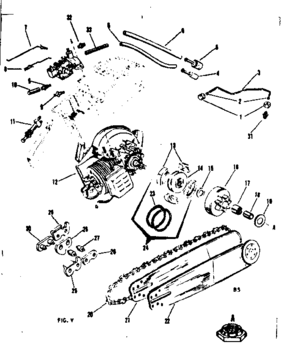 Engine/chain And Guide Bar Diagram and Parts List for 91762811  Craftsman Chainsaw