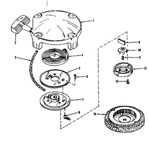 Rewind Starter No. 28319 Diagram and Parts List for 143505010  Craftsman Engine