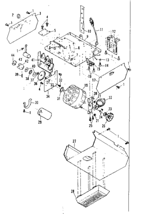 Chassis Assembly Diagram and Parts List for 139663853  Craftsman Garage Door Opener