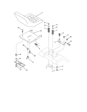 Seat Diagram and Parts List for 917274822  Craftsman Lawn Tractor