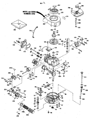 Replacement Parts Diagram and Parts List for 143404362  Craftsman Engine