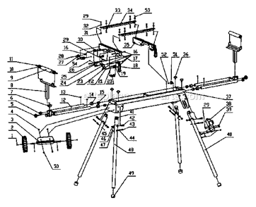 Saw_Stand Diagram and Parts List for 32016490  Craftsman Miter Saw