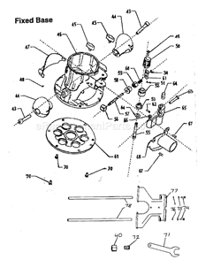 Fixed Base Diagram and Parts List for 32017542  Craftsman Router