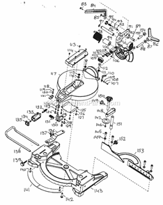 Base Assy Diagram and Parts List for 32021228  Craftsman Miter Saw