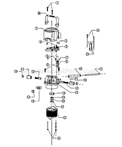 Motor 1 Diagram and Parts List for 3202767  Craftsman Router
