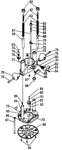 Plunge Base Diagram and Parts List for 32028084  Craftsman Router