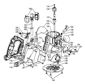 D-Handle Base Diagram and Parts List for 32028084  Craftsman Router