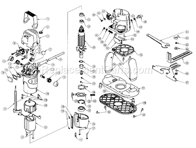 Router Diagram and Parts List for 32028212  Craftsman Router