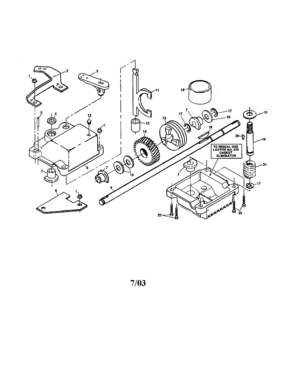 Gear Case Diagram and Parts List for 917132233  Craftsman Lawn Mower