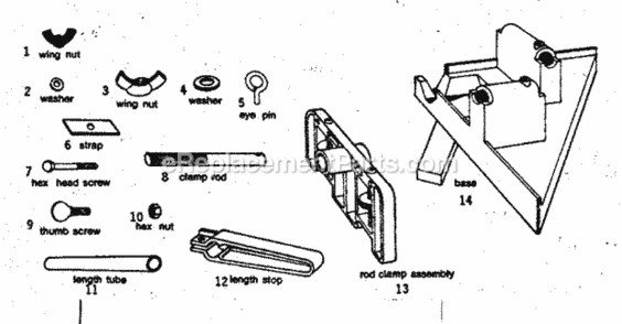 Part Location Diagram of 29LD232 Craftsman Clamp Square W/bushing