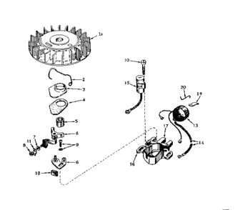 Magneto No. 610693a Diagram and Parts List for 143174172  Craftsman Engine