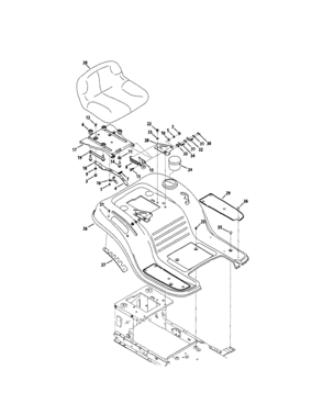 Seat Diagram and Parts List for 247289040  Craftsman Lawn Tractor