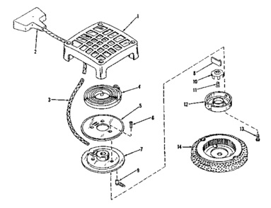Rewind Starter No. 28630 Diagram and Parts List for 14353001  Craftsman Engine