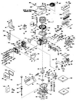 Replacement Parts Diagram and Parts List for 143416082  Craftsman Engine