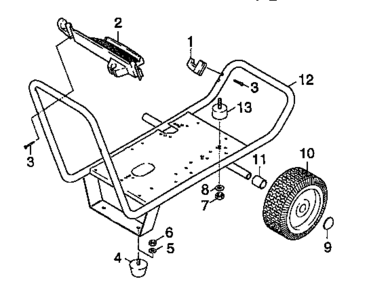 Base Frame Diagram and Parts List for 74271  Craftsman Pressure Washer