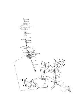 Steering Assembly Diagram and Parts List for 917272680  Craftsman Lawn Tractor