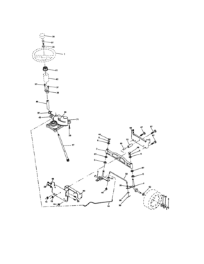 Steering Diagram and Parts List for 917274810  Craftsman Lawn Tractor