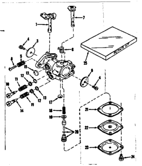 Carburetor No. 30119 (power Products #0234-14) Diagram and Parts List for 143103021  Craftsman Engine