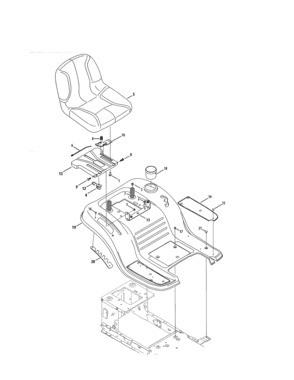 Seat/fender Diagram and Parts List for 247203754  Craftsman Lawn Tractor