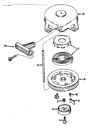 Rewind Starter No. 590537 Diagram and Parts List for 200682102  Craftsman Engine