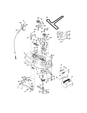 Mower Deck Diagram and Parts List for 917273403  Craftsman Lawn Tractor