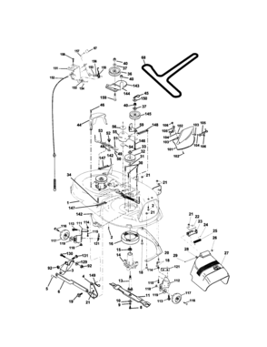 Mower Deck Diagram and Parts List for 917271742  Craftsman Lawn Tractor