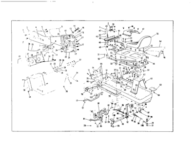 Top Half Diagram and Parts List for 53681360  Craftsman Lawn Mower