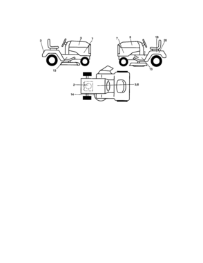 Decals Diagram and Parts List for 917287051  Craftsman Lawn Tractor