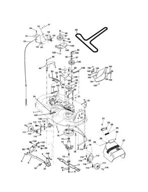 Mower Deck Diagram and Parts List for 917271750  Craftsman Lawn Tractor