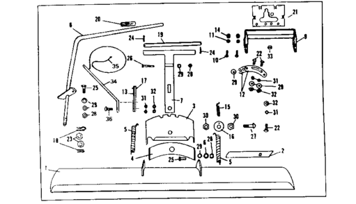 40" Snow Blade Kit Diagram and Parts List for 53696360  Craftsman Lawn Mower