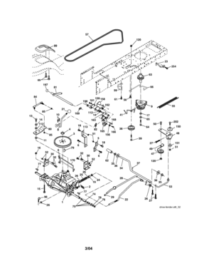 Ground Drive Diagram and Parts List for 917273632  Craftsman Lawn Tractor