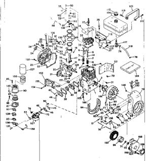 Basic Engine Diagram and Parts List for 143576082  Craftsman Engine