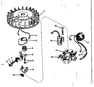 Magneto No. 610665 Diagram and Parts List for 143122041  Craftsman Engine