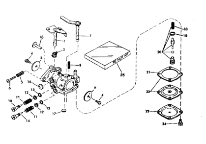 Fuel Pump Assembly Diagram and Parts List for 91760034  Craftsman Chainsaw