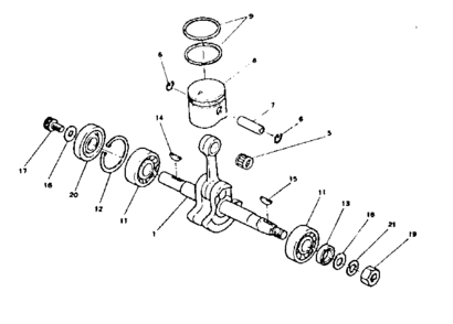 Crankshaft Diagram and Parts List for 271SRM-202FA  Craftsman Trimmer