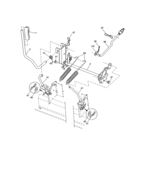 Lift Diagram and Parts List for 917986431  Craftsman Lawn Tractor