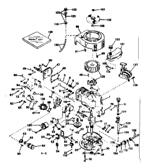 Basic Engine Diagram and Parts List for 143224192  Craftsman Engine