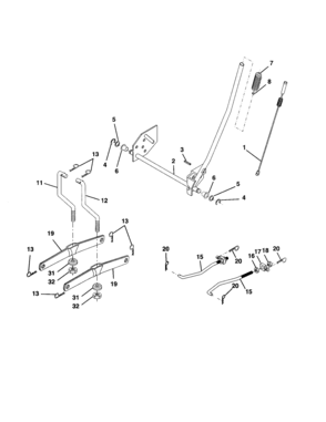 Mower Lift Diagram and Parts List for 917277422  Craftsman Lawn Tractor