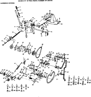 Varidrive System Diagram and Parts List for 917253726  Craftsman Lawn Tractor