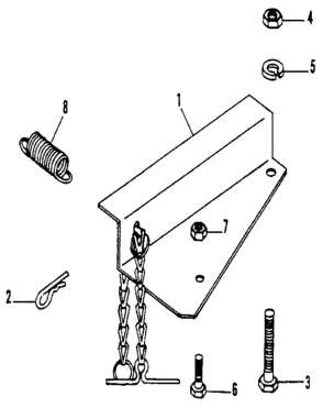 Anchor Bracket And Chain Assembly Diagram and Parts List for 84224064  Craftsman Snow Blower