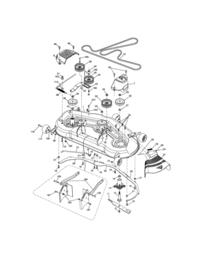 Mower Deck Diagram and Parts List for 917280084  Craftsman Lawn Tractor