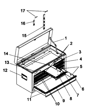 Tool Chest Diagram and Parts List for 706618052  Craftsman Tool Stand & Cart