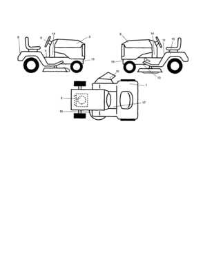 Decals Diagram and Parts List for 917277311  Craftsman Lawn Tractor