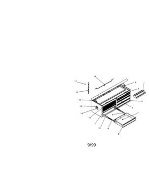 9 Drawer Ball Bearing Chest Diagram and Parts List for 706655235  Craftsman Tool Stand & Cart