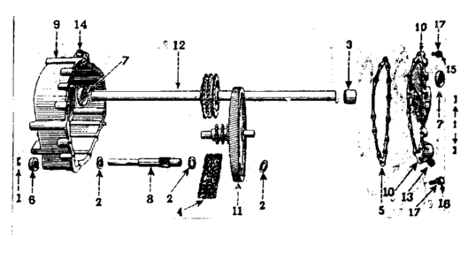Transmission Diagram and Parts List for 91757562  Craftsman Lawn Tractor