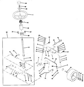 Steeting Assembly Diagram and Parts List for 917252511  Craftsman Lawn Tractor