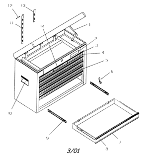 Cabinet Parts Diagram and Parts List for 706599210  Craftsman Tool Stand & Cart